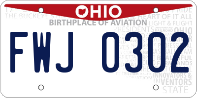 OH license plate FWJ0302