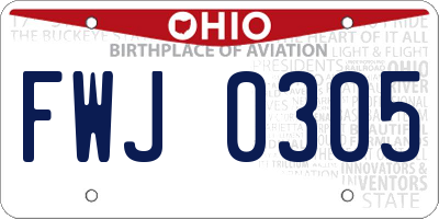 OH license plate FWJ0305