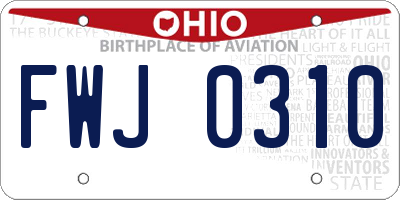 OH license plate FWJ0310