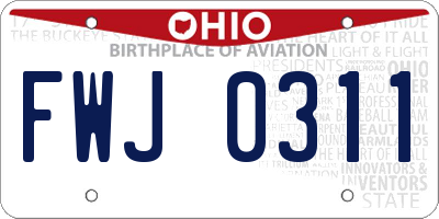OH license plate FWJ0311
