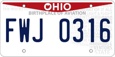 OH license plate FWJ0316