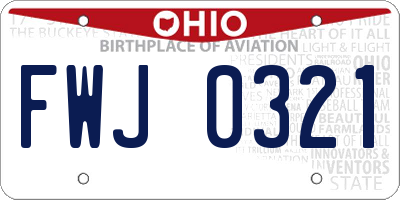 OH license plate FWJ0321