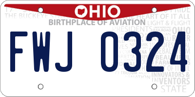 OH license plate FWJ0324