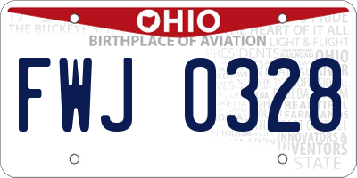 OH license plate FWJ0328