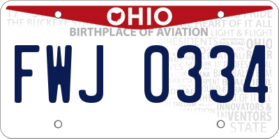 OH license plate FWJ0334