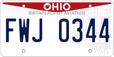 OH license plate FWJ0344