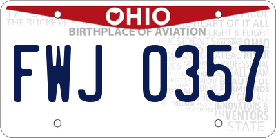 OH license plate FWJ0357