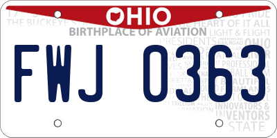 OH license plate FWJ0363
