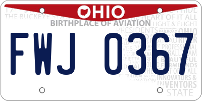 OH license plate FWJ0367