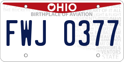 OH license plate FWJ0377