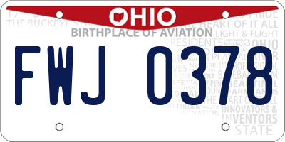 OH license plate FWJ0378