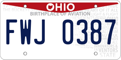 OH license plate FWJ0387