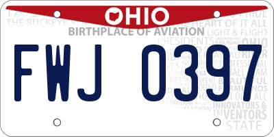 OH license plate FWJ0397