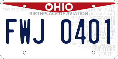 OH license plate FWJ0401