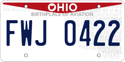 OH license plate FWJ0422