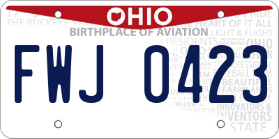 OH license plate FWJ0423