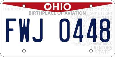 OH license plate FWJ0448