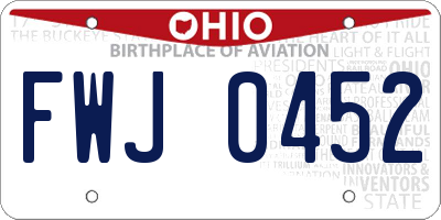 OH license plate FWJ0452