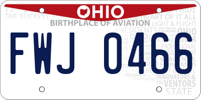 OH license plate FWJ0466