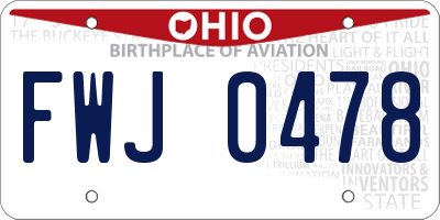 OH license plate FWJ0478