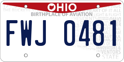 OH license plate FWJ0481