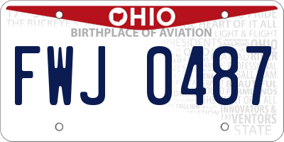 OH license plate FWJ0487