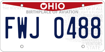 OH license plate FWJ0488