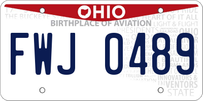OH license plate FWJ0489