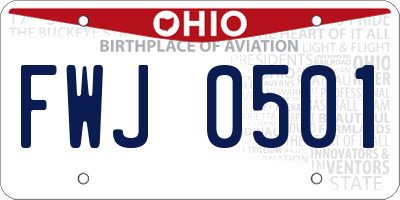 OH license plate FWJ0501