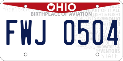 OH license plate FWJ0504