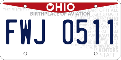 OH license plate FWJ0511