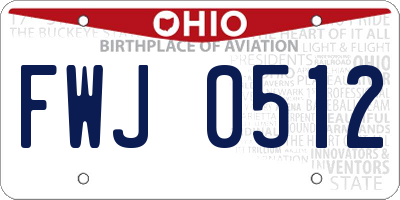OH license plate FWJ0512