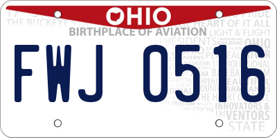 OH license plate FWJ0516