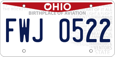 OH license plate FWJ0522