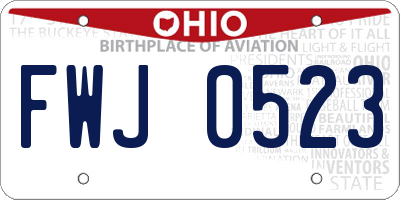 OH license plate FWJ0523