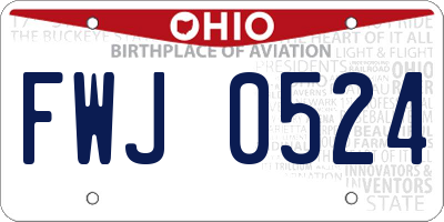 OH license plate FWJ0524