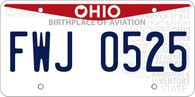 OH license plate FWJ0525