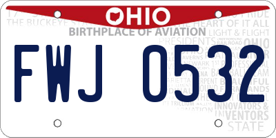 OH license plate FWJ0532