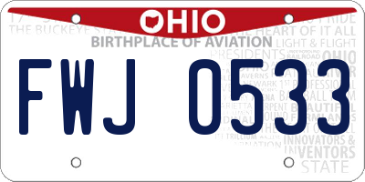 OH license plate FWJ0533