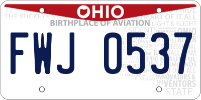 OH license plate FWJ0537