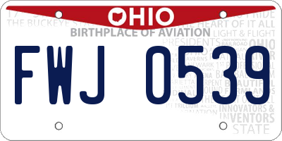 OH license plate FWJ0539