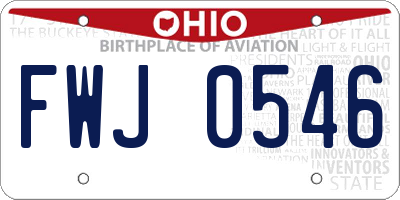 OH license plate FWJ0546