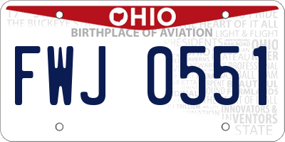 OH license plate FWJ0551