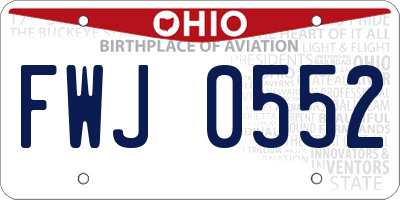 OH license plate FWJ0552