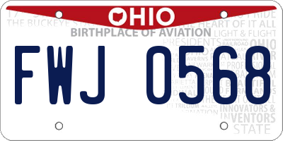 OH license plate FWJ0568