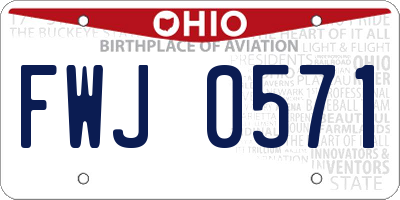 OH license plate FWJ0571