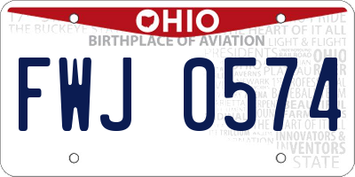OH license plate FWJ0574