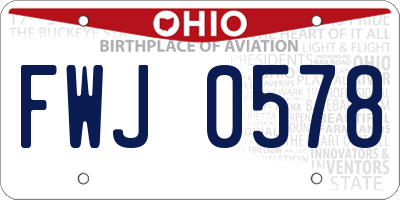 OH license plate FWJ0578