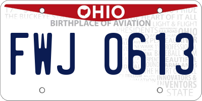 OH license plate FWJ0613