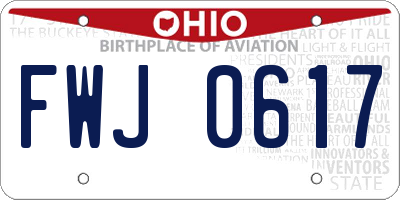 OH license plate FWJ0617